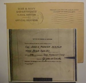 US V MAIL APO 246 GUAM OCT 1944