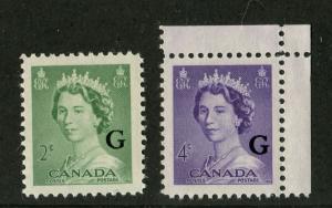 Canada #O34, O36 1c,4c Queen Elizabeth II 1953 Karsh Issue Officials - VF-80 NH