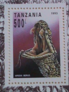 ​TANZANIA STAMP: 1993-SC#1135-COLORFUL REPTILES: MNH-S/S SHEET