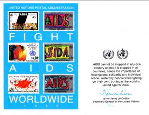 UN SC37 AIDS Souvenir Card Mint