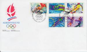 1992 Canada Albertville WInter Olympics (Scott 1399-403) FDC