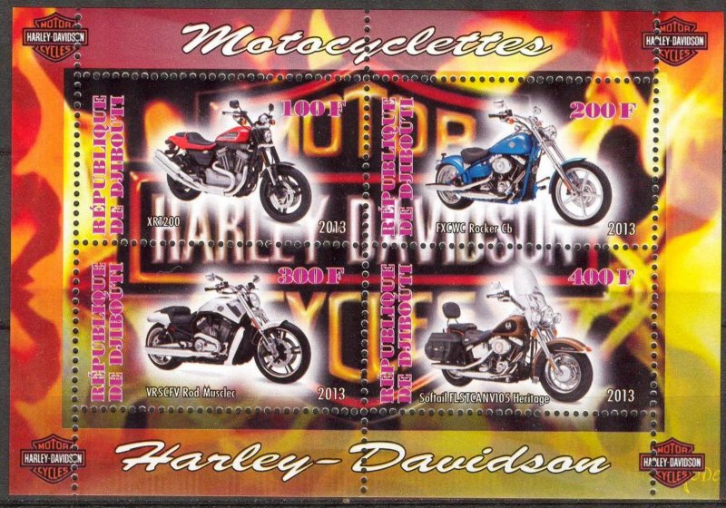 Djibouti 2013 Motorcycles MNH Cinderella !