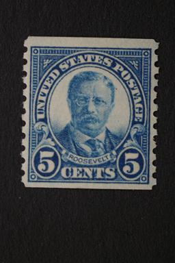 United States #602 5 Cent Roosevelt Coil 1924 MNH