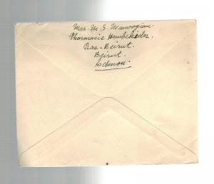 1940s Lebanon Airmail cover to USA Pharmacy