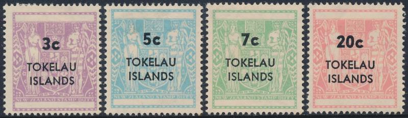 Tokelau Islands 1967 Post Fiscal New Zealand Surcharged Set of 4 SG12-15 MH