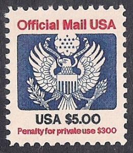 O133 5 dollar eagle Stamp Mint OG NH EGRADED XF 88 XXF