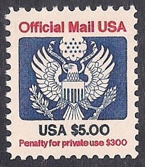 O133 5 dollar eagle Stamp Mint OG NH EGRADED XF 88 XXF