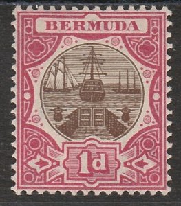 BERMUDA 1906 DRY DOCK 1D WMK MULTI CROWN CA