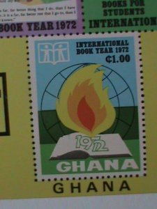 GHANA-1972-INTERNATIONAL YEAR OF THE BOOK-IMPERF MINI SHEET- MNH VERY FINE