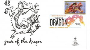 Lunar New Year/Dragon First Day Cover, w/ DCP cancel,  #1