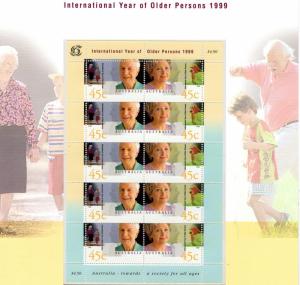 AUSTRALIA SG1844a (P297)1999 YEAR OF OLDER PERSONS PRESENTATION PACK MNH