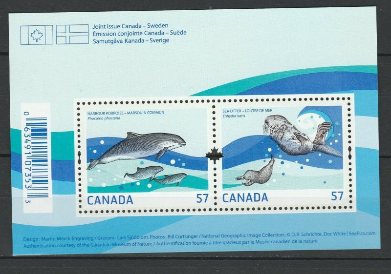 Canada 2010 Fauna Animals Marine Life joint issue Sweden MNH Block