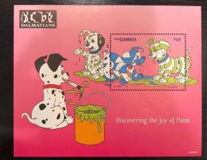 Gambia- Disney 101 Dalmatians Discovering the Joy of Paint Souvenir Sheet 