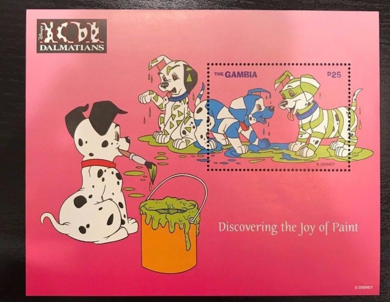 Gambia- Disney 101 Dalmatians Discovering the Joy of Paint Souvenir Sheet 