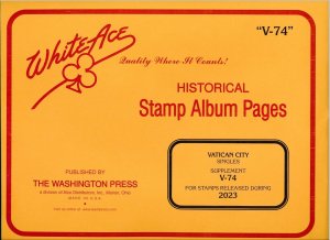 WHITE ACE 2023 Vatican City Singles Album Supplement V-74 for Stamps  NEW!