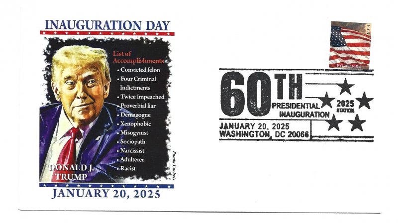 2025 Donald J Trump Panda Cachets design 1   Inauguration Day Cover