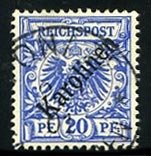 German Colonies, Caroline Islands #4a (Mi.4I) Cat€160, 1899 20pf ultramarin...