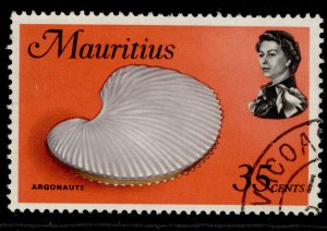 MAURITIUS QEII SG391, 1969 35c argonaute, FINE USED.