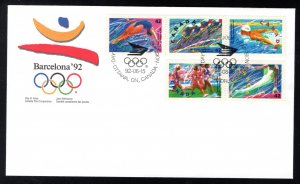 1414-1418, Scott, Cachet Combination, FDC, Summer Olympics, Canada, 1992 Mar 25