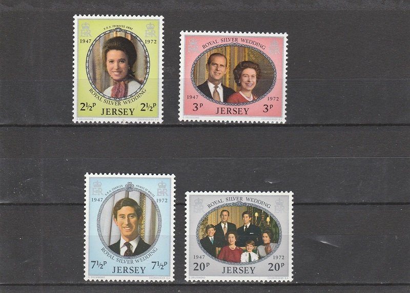 Jersey  Scott#  73-76  MNH  (1972 Queen Elizabeth II, Prince Philip 25th Anniv)