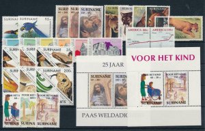 Surinam Suriname 1991 Complete Year Set  MNH