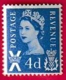 GREAT BRITAIN SCOTLAND SCOTT#S2 1966 4d QUEEN ELIZABETH II BLUE - MNH