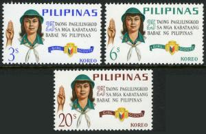 Philippines  Sc# 947-949 1966 25th Anniversary of Philippine Girl Scouts MNH