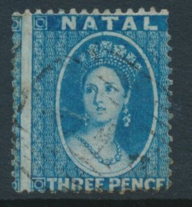 Natal 1861 SG 11 3d Blue No Watermark Intermediate perf 14 Used