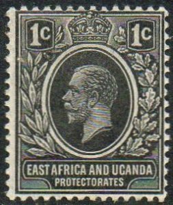 East Africa and Uganda 1912 1c  black MH