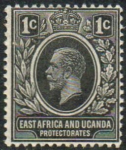 East Africa and Uganda 1912 1c  black MH