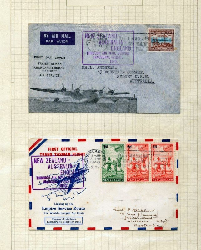 New Zealand GVI/QE Blocks M&U Covers Air First Flight Collection(Igm809) 