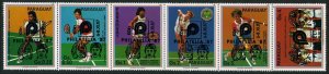 Paraguay 2229 af strip,MNH.Mi 4147-4152.Tennis players overprinted PHILATELIA 87