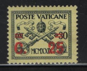 VATICAN CITY, 14  MINT HINGED SURCHARGED ISSUE OF 1931