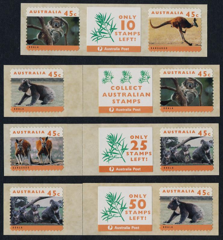 Australia 1293c message labels MNH Animals, Kangaroos, Koala