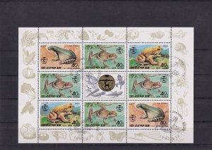 SA18d Korea 1992 Frogs used Souvenir Sheet