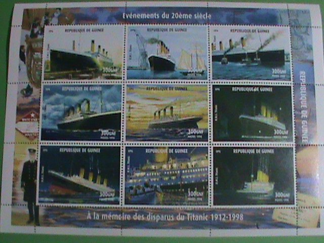 1998-GUINEA STAMP-R.M.S. TITANIC- MINT-NH FULL STAMP SHEET