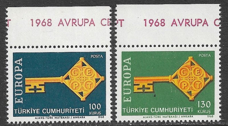 TURKEY 1968 EUROPA Set Sc 1775-1776 MNH