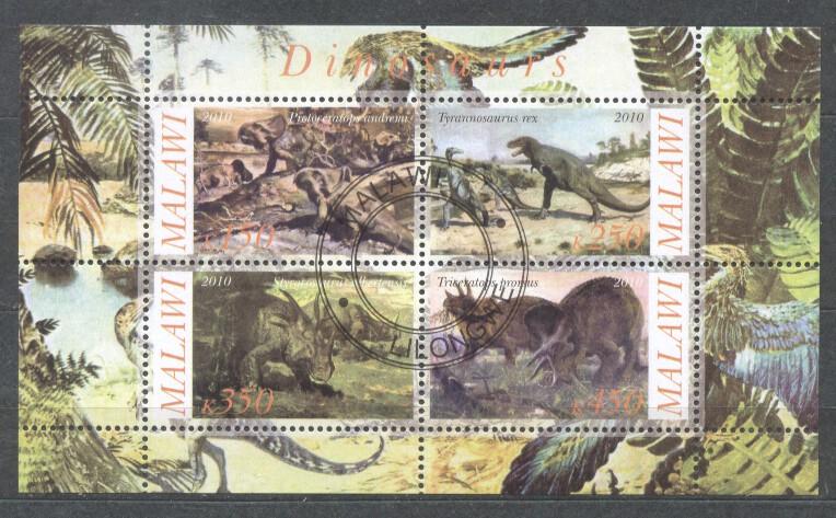 Malawi 2010 Dinosaurs, perf.sheetlet, used    T.006