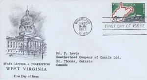 1232 5c WEST VIRGINA - Marg cachet sent to Canada