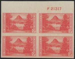 US, Scott #764, 9¢ National Parks issue,  NGASI LH,  Block of 4 , CV $8.00+
