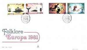 JERSEY CHANNEL ISLANDS FOLKLORE EUROPA 1981 SET OF (4) ON FDC Sc 271-274