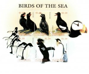 St. Vincent 1996 SC# 2429 Birds of the Sea, Penguin - Sheet of 6 Stamps - MNH
