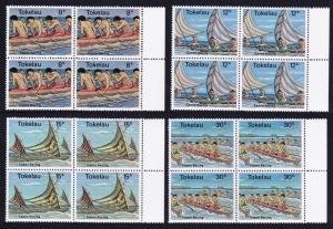 Tokelau Canoe Racing 4v Blocks of 4 with selvages SG#65-68 SC#65-68