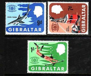 Gibraltar-Sc#200-2-unused NH set-Tourist Year-Skuba-1967-