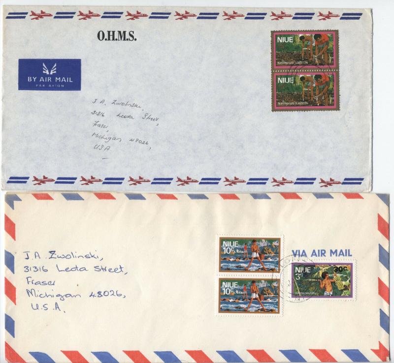 Three 1980s Niue covers to USA airmail [L.195]