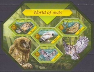 2014 Solomon Islands 2622-2625KL Birds / Owl 9,50 €