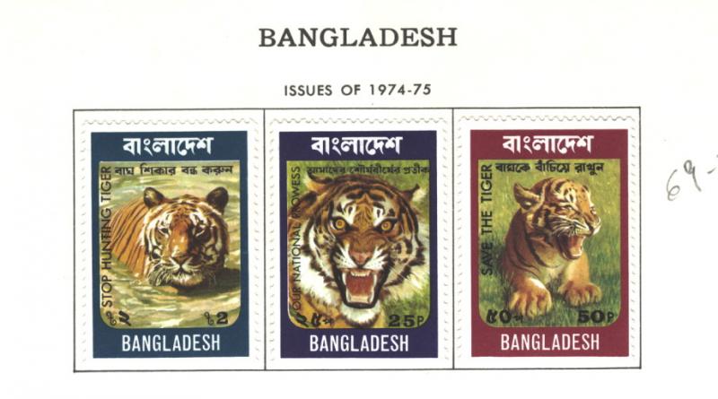 BANGLADESH 1974 SAVE THE TIGER - WWF #69-71  MH