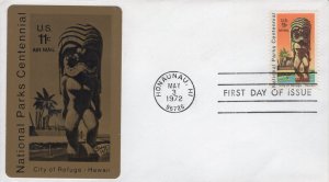 Clyde Sarzin (Sarzin Metallic) FDC for the 1972 City of Refuge Airmail Stamp