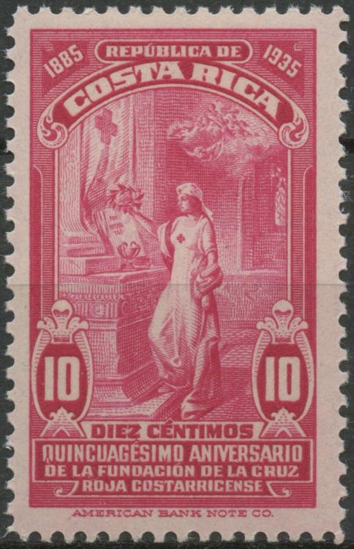 Costa Rica 1935 MNH Stamp | Scott 163 | Red Cross 50th Anniversary