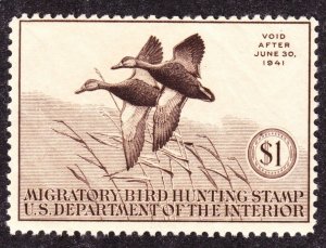 US RW7 $1 Duck Hunting Mint F-VF OG H SCV $105 (002)